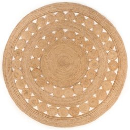 Covor din iuta cu design împletit, 210 cm, rotund GartenMobel Dekor