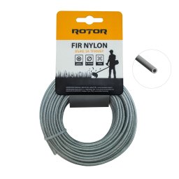 Fir nylon pentru motocoasa cu insertie de otel, rotund, 2,7 mm x 15 m Rotor