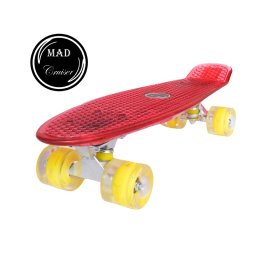 Penny board cu LED rosu Mad Cruiser, compact si usor, 57 cm