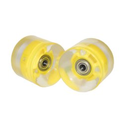 Set 2 roti cu LED pentru penny board Sportmann, galbene, 60x45 mm