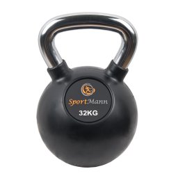 Gantera kettlebell cauciucata 32 kg cu maner cromat Sportmann