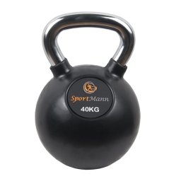 Gantera kettlebell cauciucata 40 kg cu maner cromat Sportmann