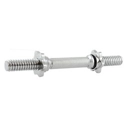 Bara gantera HMS 35 cm, 30 mm, din otel cromat cu sigurante filetate