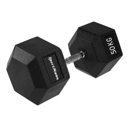 Gantera hexagonala cauciucata 50 kg Sportmann pentru forta