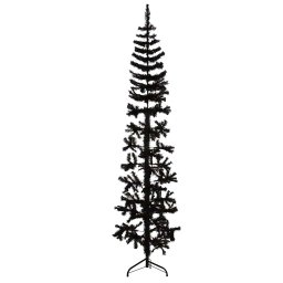 Jumatate brad de Craciun subtire cu suport, negru, 240 cm GartenMobel Dekor
