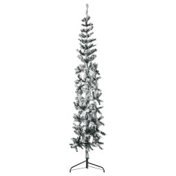 Jumatate brad de Craciun artificial subtire, cu zapada, 240 cm GartenMobel Dekor