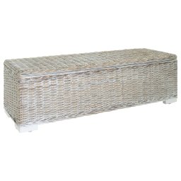 Lada depozitare alb 110 cm ratan kubu natural/lemn masiv mahon GartenMobel Dekor