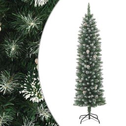 Brad de Craciun artificial slim cu suport, 180 cm, PVC GartenMobel Dekor