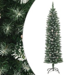 Brad de Craciun artificial slim cu suport, 240 cm, PVC GartenMobel Dekor