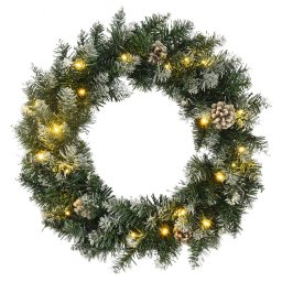 Coronita de Craciun cu becuri LED, verde, 60 cm, PVC GartenMobel Dekor