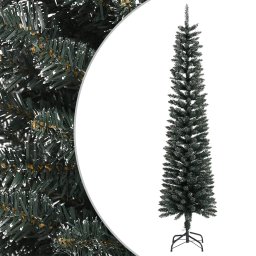 Brad de Craciun artificial slim cu suport, verde, 240 cm, PVC GartenMobel Dekor