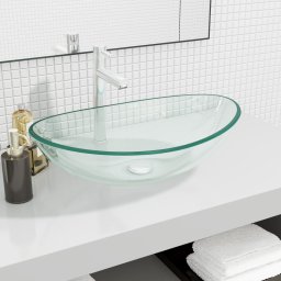 Chiuveta, transparent, 54,5x35x15,5 cm, sticla securizata GartenMobel Dekor