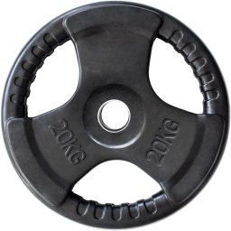 Disc greutate cauciucat HMS 20 kg, 51 mm, cu manere pentru bara olimpica