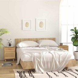 Noptiere, 2 buc., maro, lemn masiv de pin si ratan natural GartenMobel Dekor