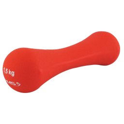Gantera din neopren HMS 1,5 kg rosie pentru fitness si aerobic