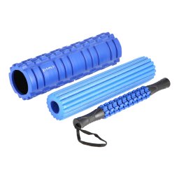 Cilindru yoga 3 în 1 HMS FS118 pentru masaj si recuperare, albastru