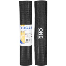 Saltea yoga HMS YM02 negru, 173 x 61 cm, 6 mm, PVC antiderapant
