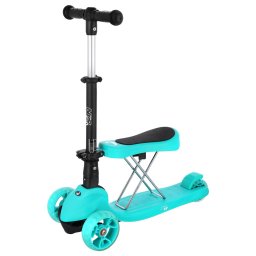 Trotineta copii 2 în 1 Nils Fun HLB12 cu 3 roti LED, albastra
