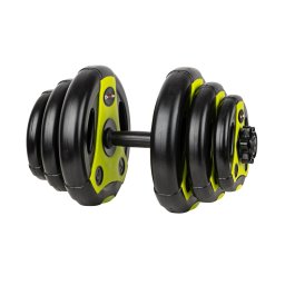 Gantera ajustabila inSPORTline 3-18 kg pentru fitness, negru/verde