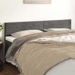 Tablie de pat 160 cm, din catifea, gri închis, reglabila, vidaXL