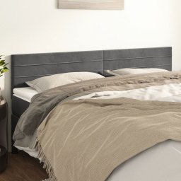 Tablie de pat 180 cm, catifea gri închis, înaltime reglabila, vidaXL
