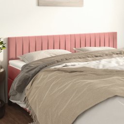 Tablie de pat roz 160 cm, din catifea, reglabila, vidaXL