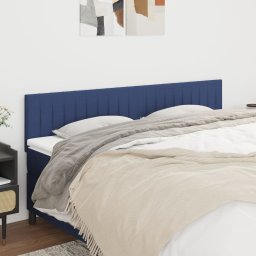 Tablie de pat albastra 200x5x78/88 cm, textil, reglabila, vidaXL