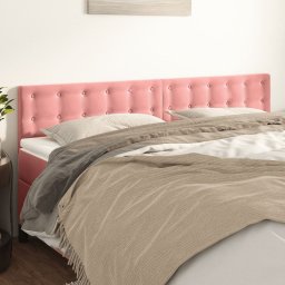 Tablie de pat roz din catifea, 160x5x78/88 cm, reglabila, vidaXL
