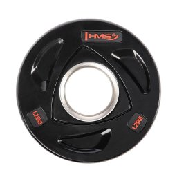 Disc olimpic cauciucat HMS TOX01, 1,25 kg, 51 mm, cu 3 manere