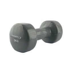 Gantera aerobic din vinil HMS 5 kg, gri, pentru fitness si tonifiere