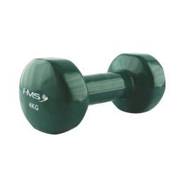 Gantera aerobica HMS 4 kg din vinil verde pentru fitness si antrenament acasa