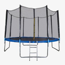 Trambulina Sportmann 366 cm cu plasa de siguranta si scarita, albastra