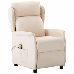 Scaun de masaj cu perna Crem 93.5 x 67.5 x 101.5 cm tesatura GartenMobel Dekor