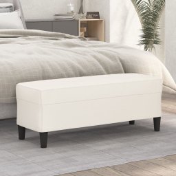 Banca, crem, 100x35x41 cm, piele ecologica GartenMobel Dekor