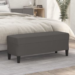 Banca, gri, 100x35x41 cm, piele ecologica GartenMobel Dekor