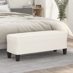 Banca, crem, 100x35x41 cm, piele ecologica GartenMobel Dekor