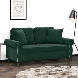 Perne decorative, 2 buc., verde închis, 40x40 cm, catifea GartenMobel Dekor