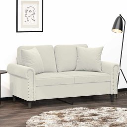Perne decorative, 2 buc., crem, 40x40 cm, catifea GartenMobel Dekor