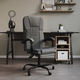 Fotoliu de birou rabatabil, gri închis, textil GartenMobel Dekor