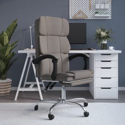 Fotoliu de birou rabatabil, gri taupe, textil GartenMobel Dekor