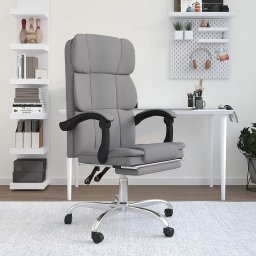 Fotoliu de birou rabatabil, gri deschis, textil GartenMobel Dekor