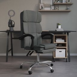 Fotoliu de birou rabatabil, gri închis, textil GartenMobel Dekor