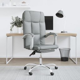 Fotoliu de birou rabatabil, gri deschis, textil GartenMobel Dekor