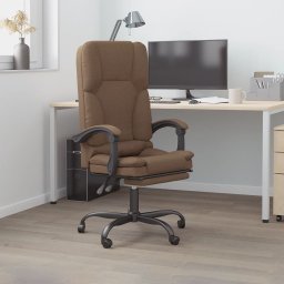 Fotoliu de birou rabatabil cu masaj, maro, textil GartenMobel Dekor