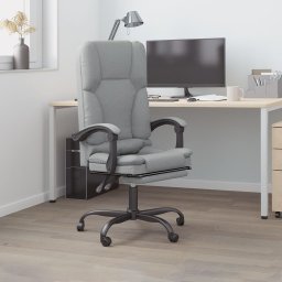 Fotoliu de birou rabatabil cu masaj, gri deschis, textil GartenMobel Dekor