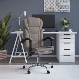 Fotoliu de birou rabatabil, gri taupe, textil GartenMobel Dekor