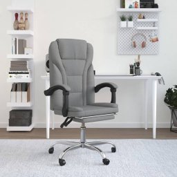 Fotoliu de birou rabatabil, gri deschis, textil GartenMobel Dekor