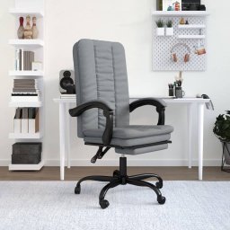 Fotoliu de birou rabatabil, gri deschis, textil GartenMobel Dekor