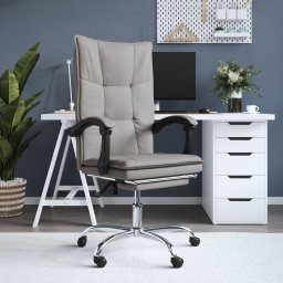 Fotoliu de birou rabatabil, gri taupe, textil GartenMobel Dekor