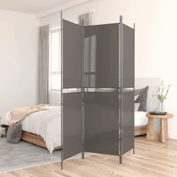 Paravan de camera cu 3 panouri, antracit, 150 x 180 cm, textil GartenMobel Dekor